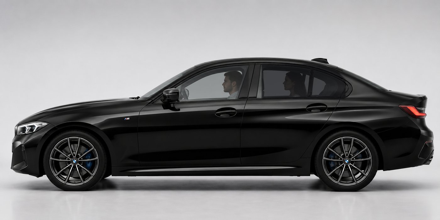 BMW Série 3 noire - Configurateur de teintes vitres en ligne Skinwraps