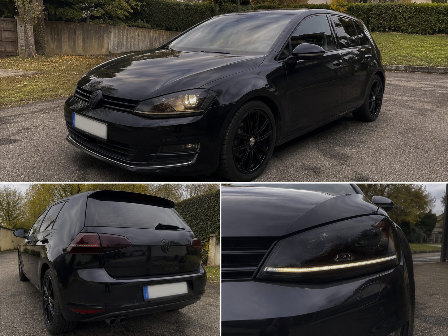 VW Golf 7 — pose film teinté sur feux avant et arrière